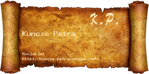 Kuncze Petra névjegykártya