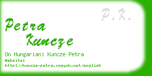 petra kuncze business card